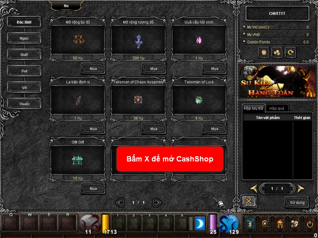 Chức năng chính của Game MU Thế Kỷ